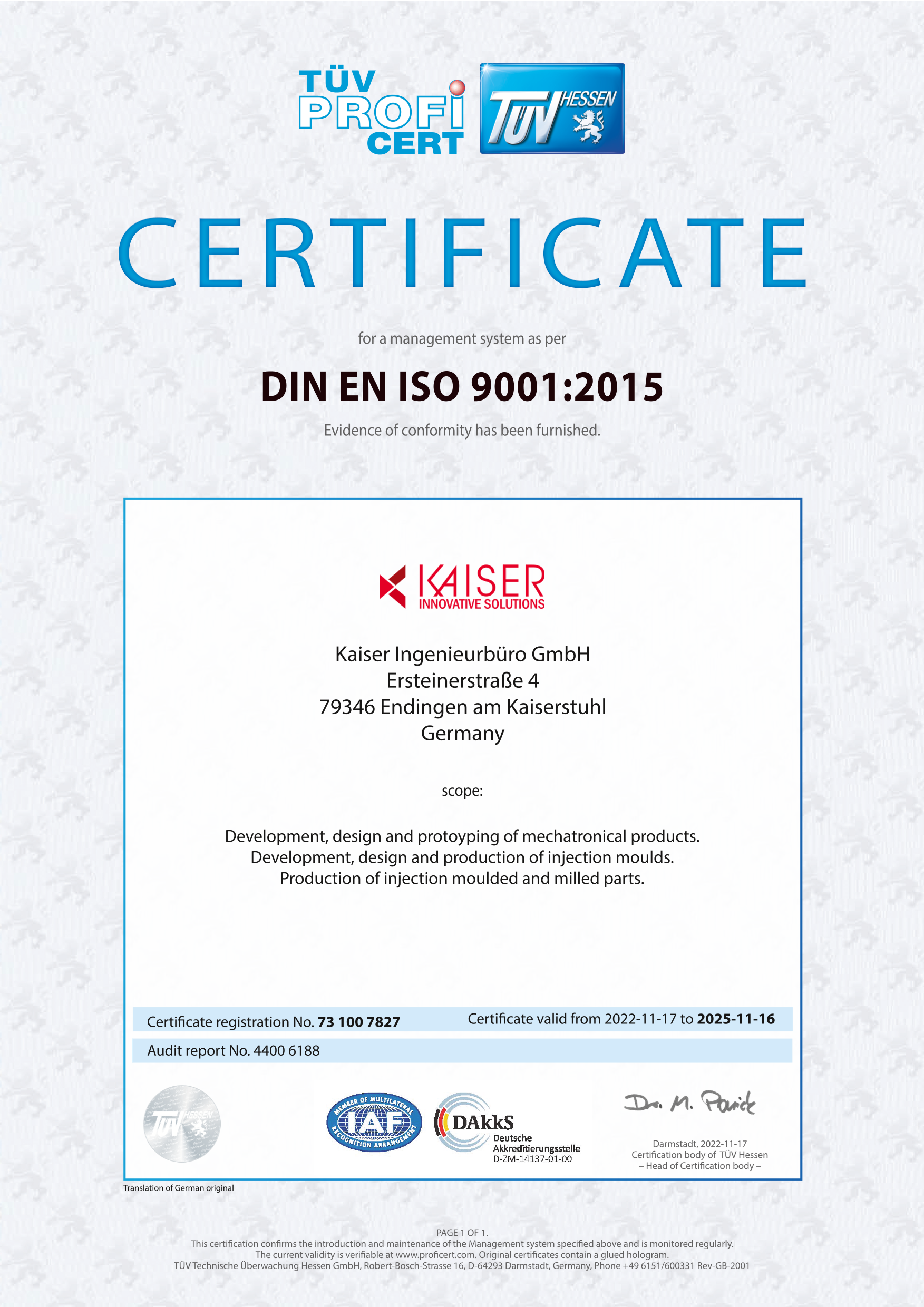 en certificate iso 9001 2015